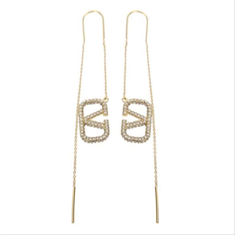 VALENTINO GARAVANI VLOGO crystal embellished threader earrings